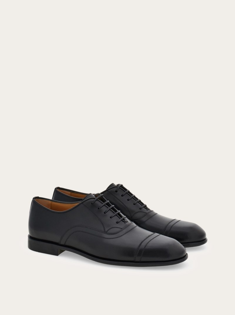 Ferragamo | Men's Oxford With Toe Cap - Black