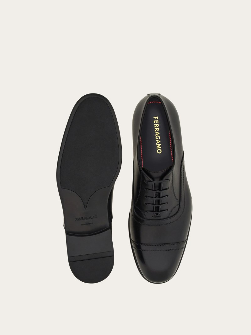 Ferragamo | Men's Oxford With Toe Cap - Black