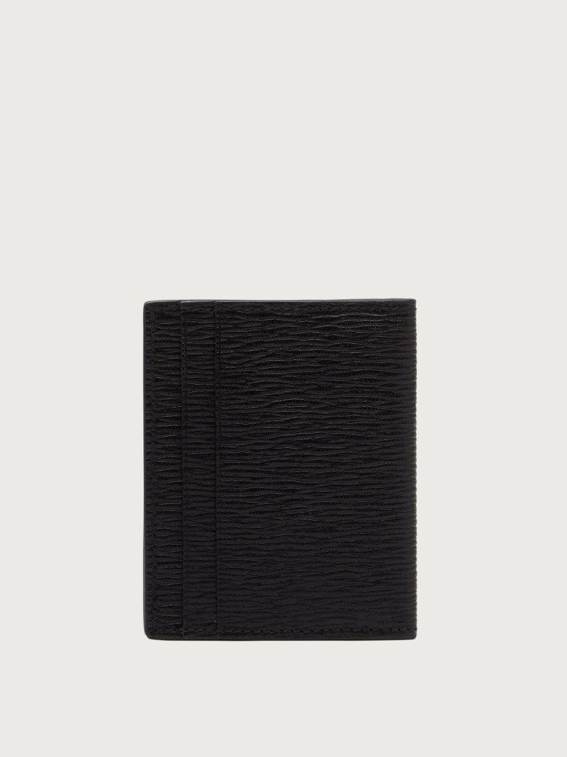 Ferragamo | Men's Gancini Credit Card Holder - Black/Ferragamo Red