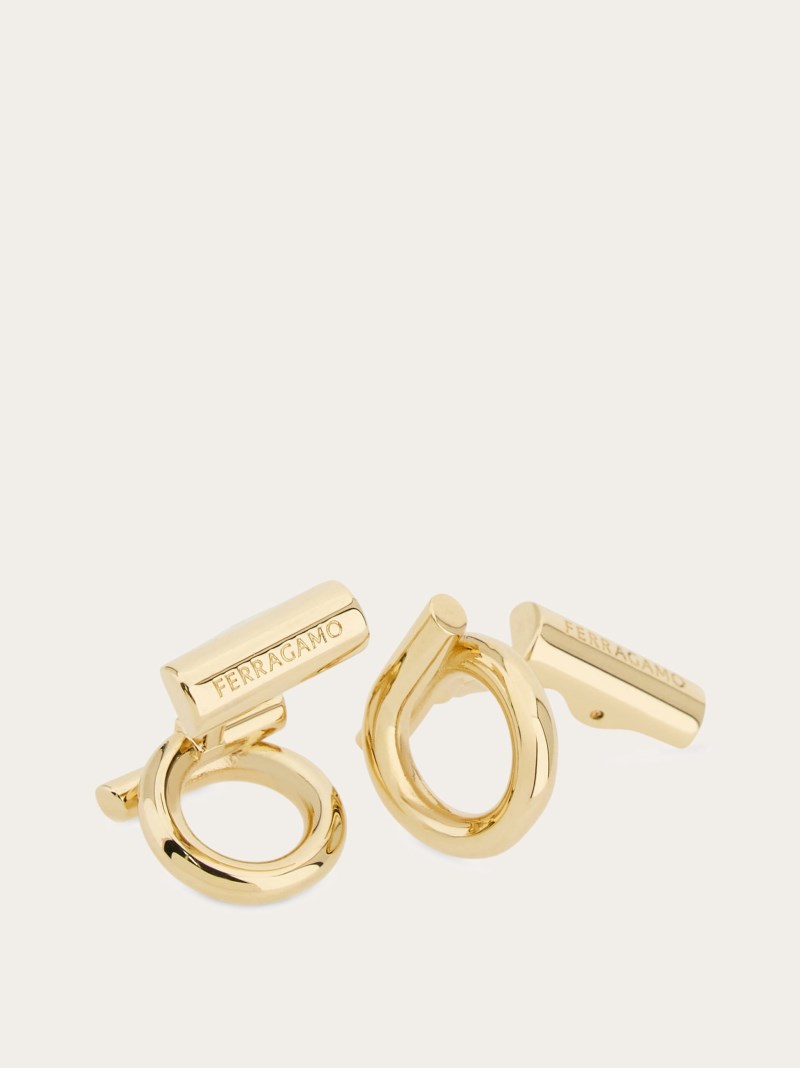 Ferragamo | Men's Gancini Cufflinks - Gold