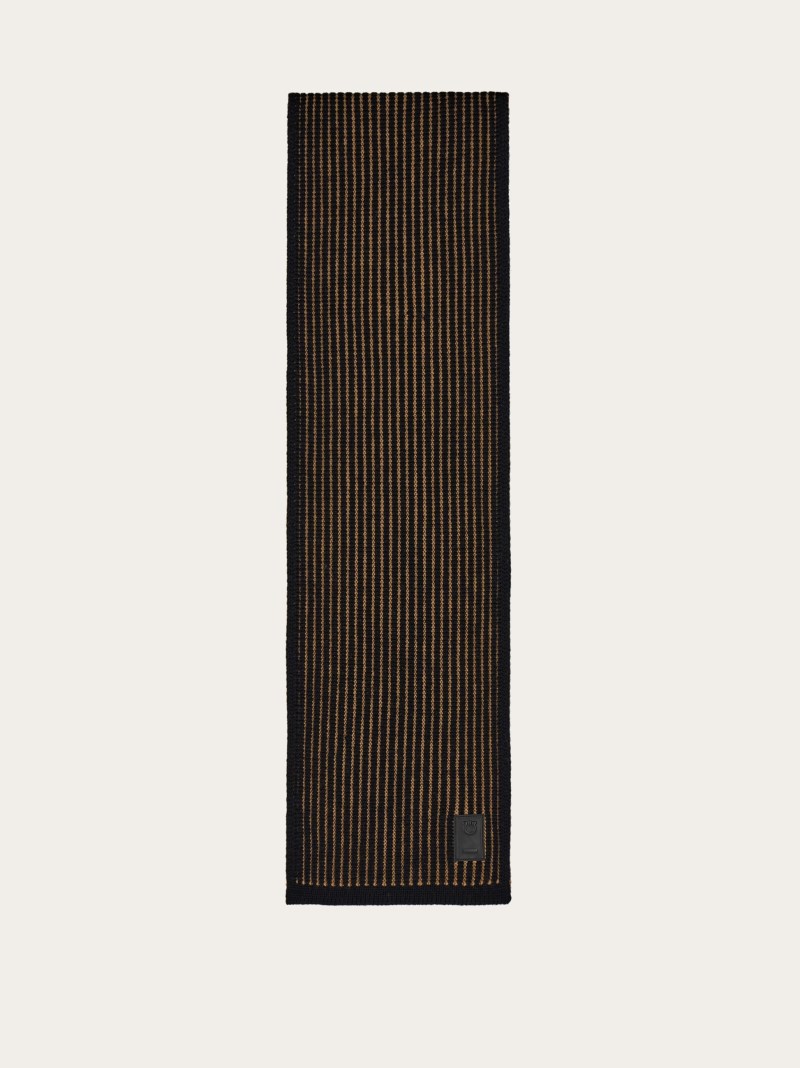Ferragamo | Men's Two-Tone Scarf - Black/Camel