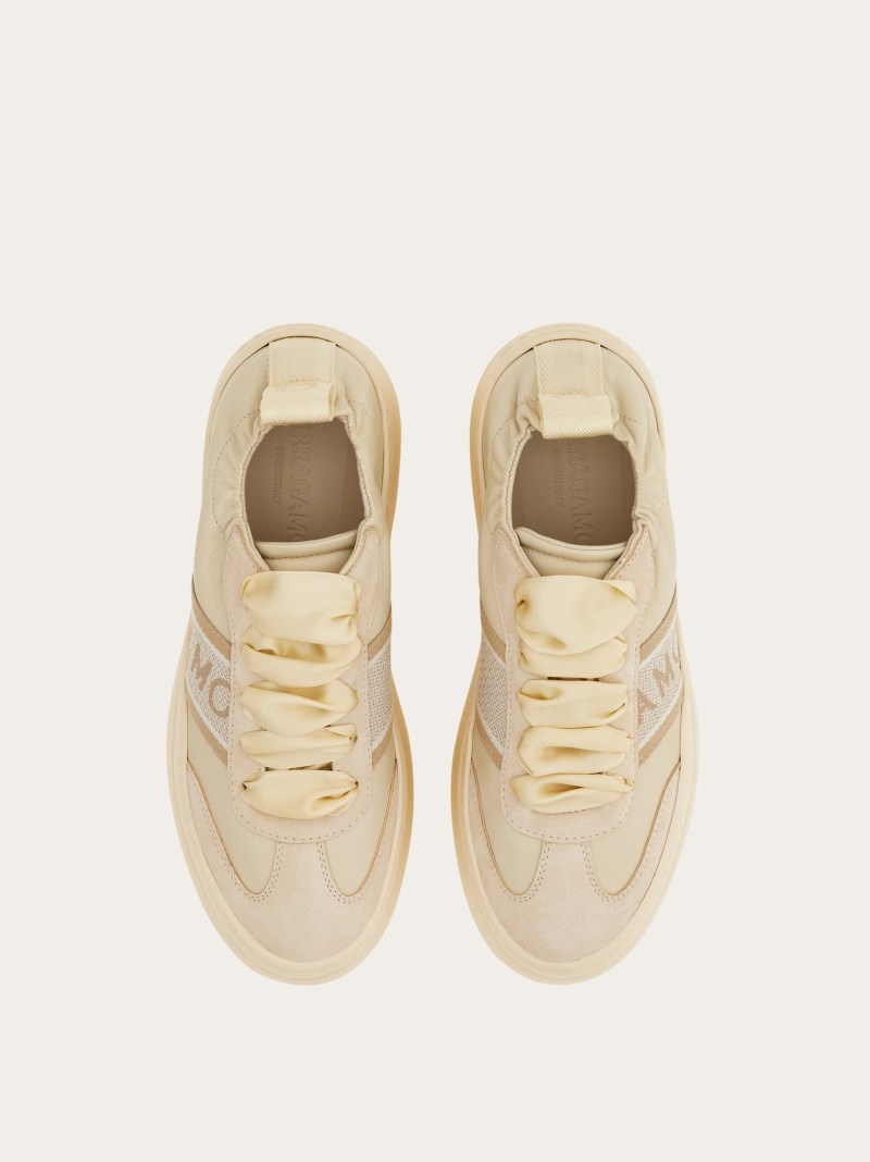 Ferragamo | Women's Wedge Sneaker - Mascarpone