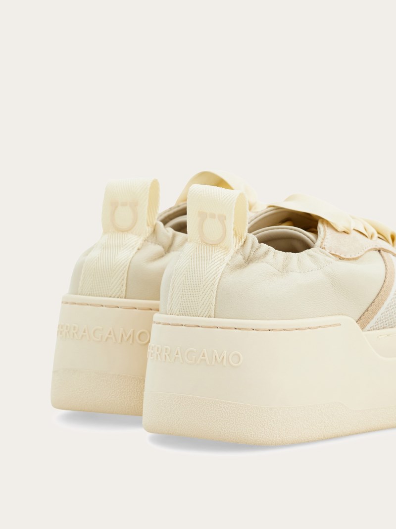 Ferragamo | Women's Wedge Sneaker - Mascarpone