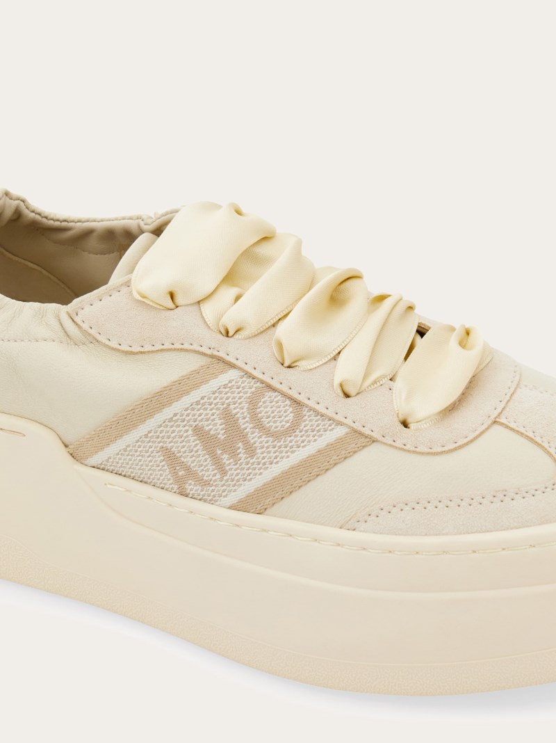 Ferragamo | Women's Wedge Sneaker - Mascarpone