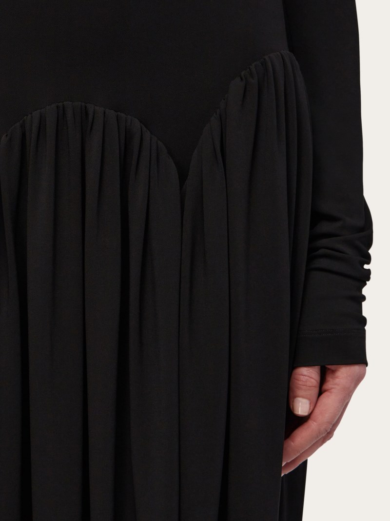 Ferragamo | Women's Turtleneck Dress With Tulip Skirt - Black