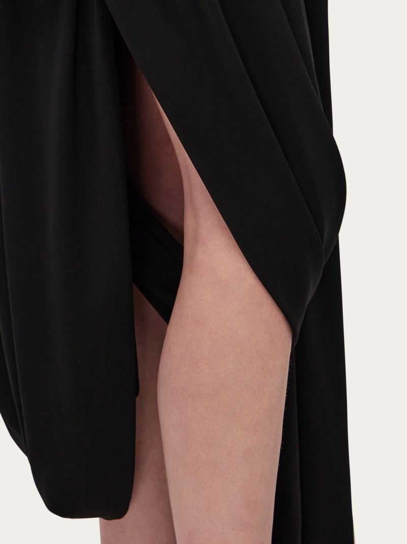 Ferragamo | Women's Turtleneck Dress With Tulip Skirt - Black