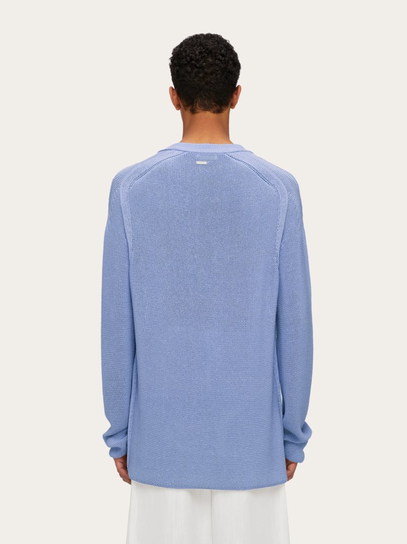 Ferragamo | Men's V-Neck Sweater - Oxford Blue