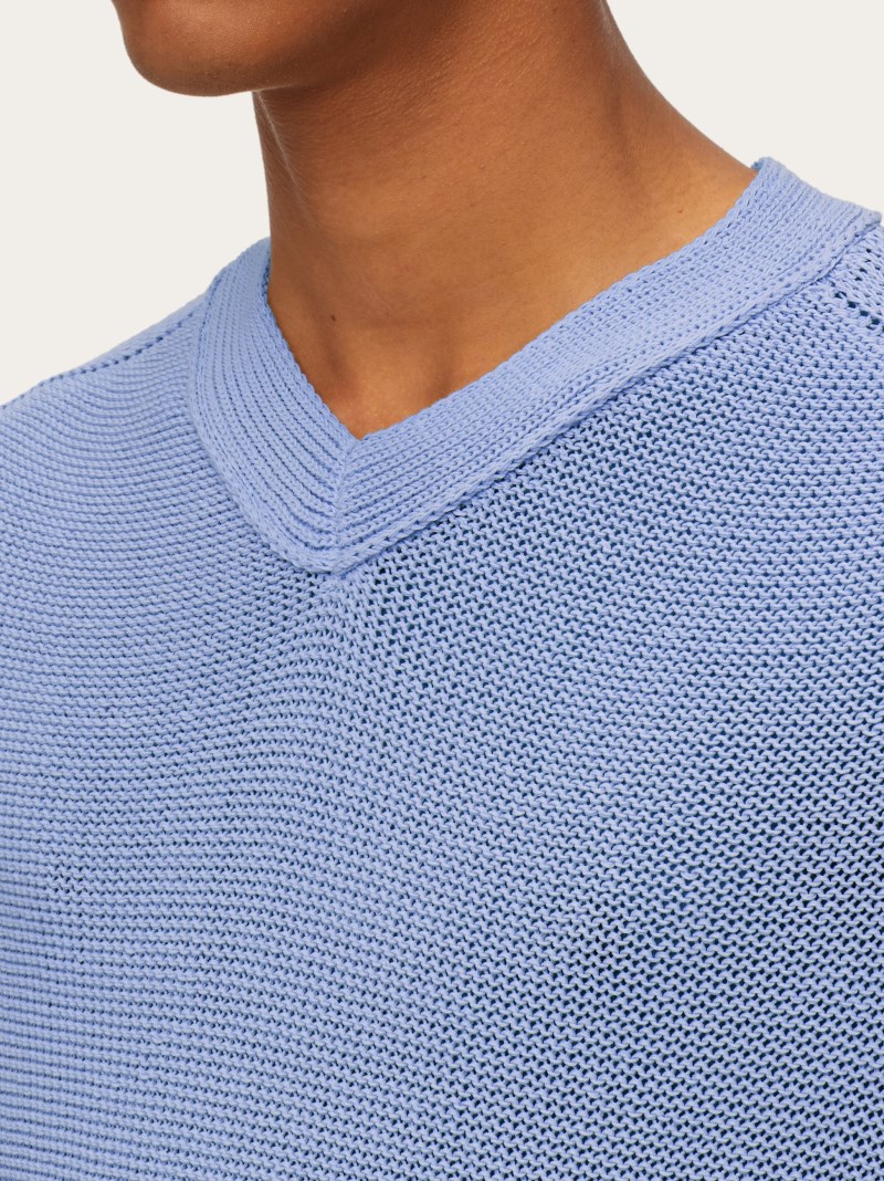 Ferragamo | Men's V-Neck Sweater - Oxford Blue