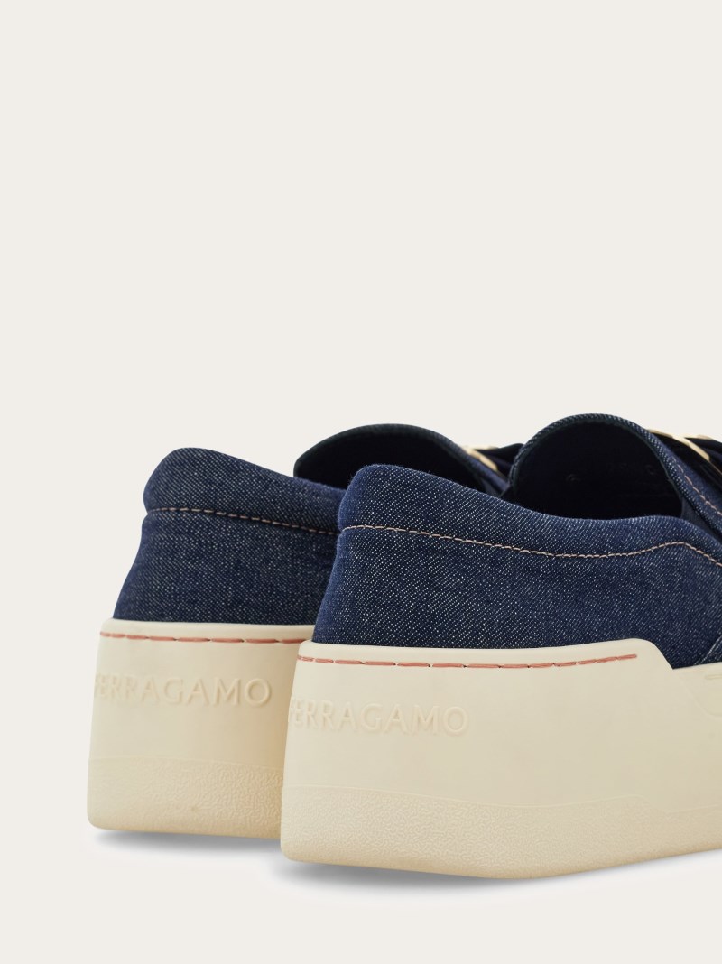 Ferragamo | Women's New Vara Plate Slip On - Navy Blue