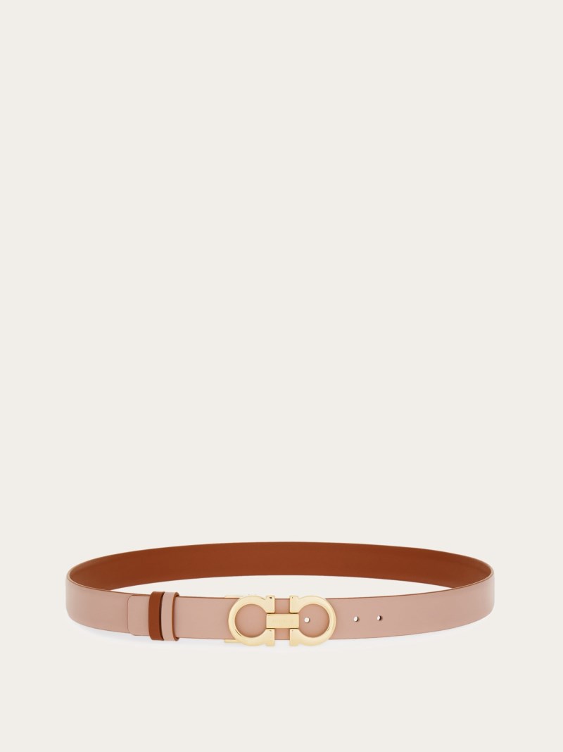 Ferragamo | Women's Reversible And Adjustable Gancini Belt - Pink/Cognac