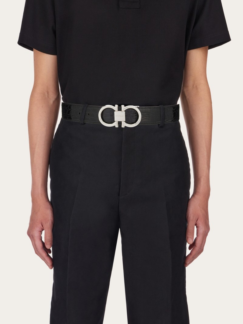 Ferragamo | Men's Adjustable Gancini Belt - Black