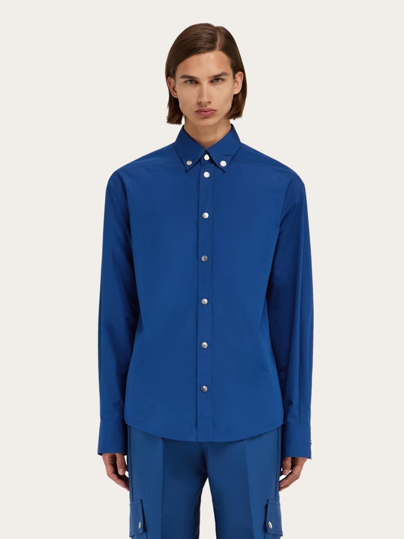 Ferragamo | Men's Button Down Shirt - Teal Blue