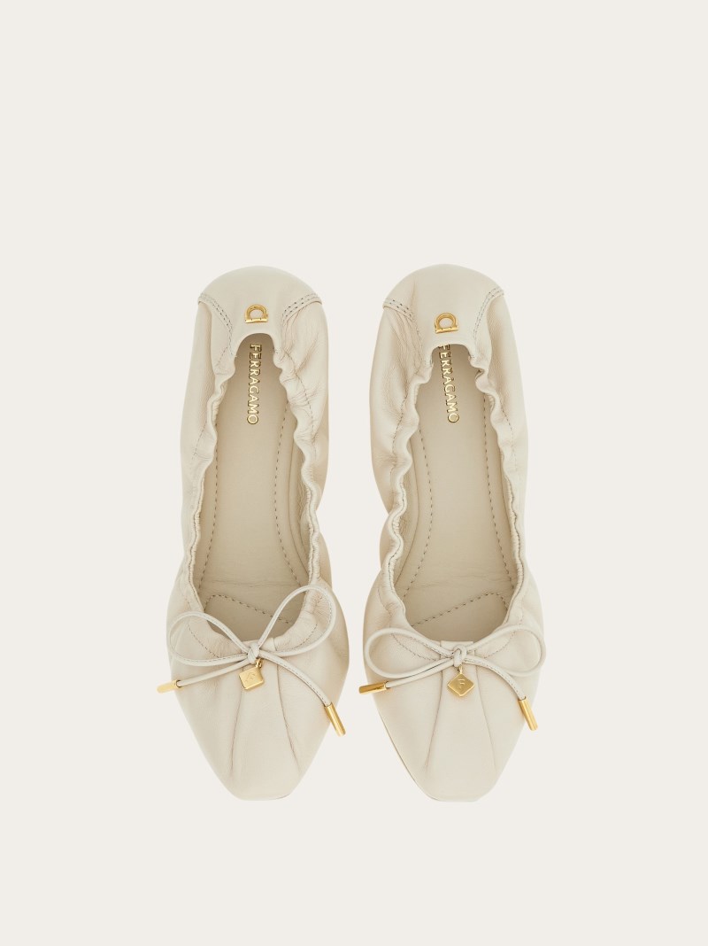 Ferragamo | Women's Elasticated Ballet Flat - Mascarpone