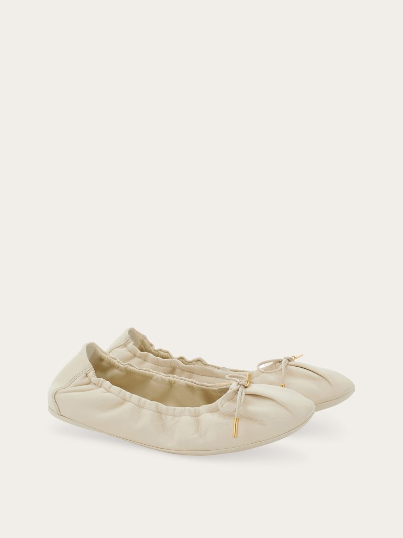 Ferragamo | Women's Elasticated Ballet Flat - Mascarpone