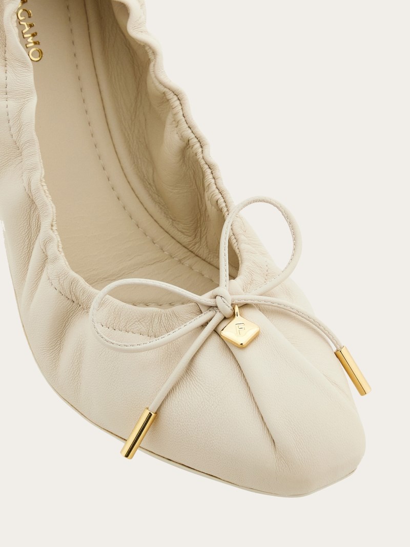 Ferragamo | Women's Elasticated Ballet Flat - Mascarpone