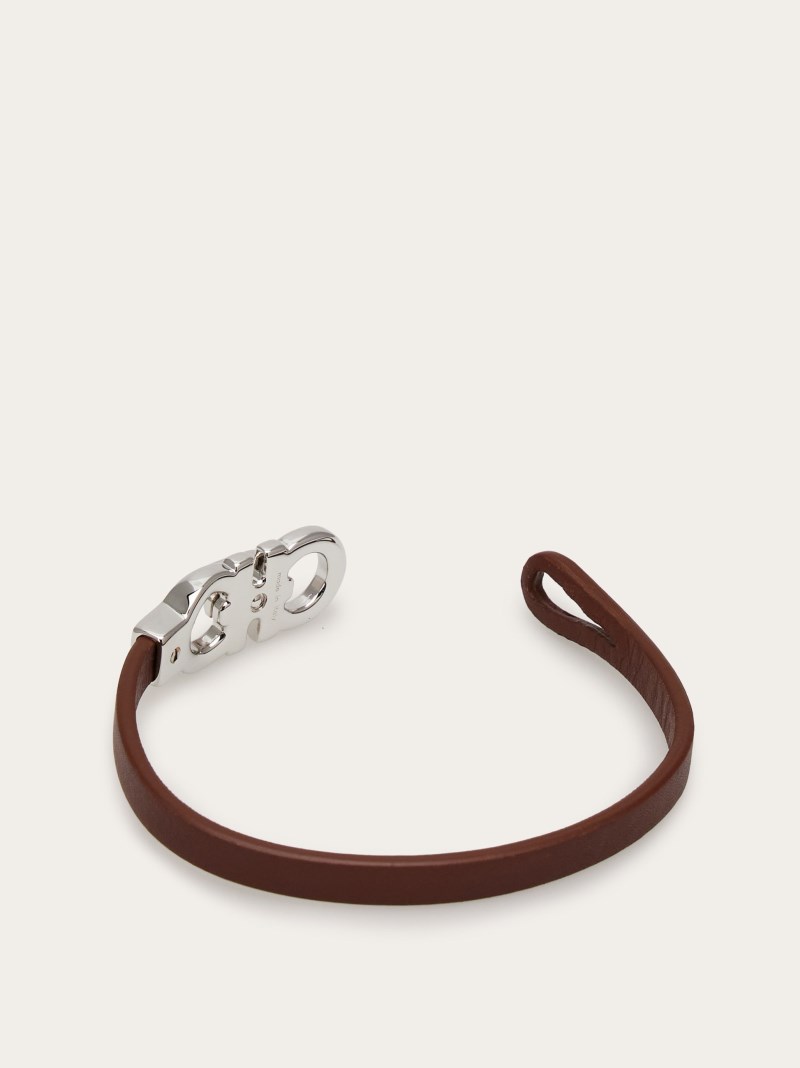 Ferragamo | Men's Gancini Bracelet - Brown (Size 19)