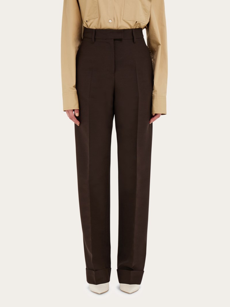 Ferragamo | Women's Turn Up Trouser - Espresso