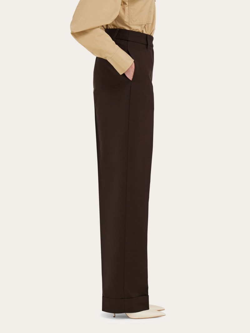 Ferragamo | Women's Turn Up Trouser - Espresso