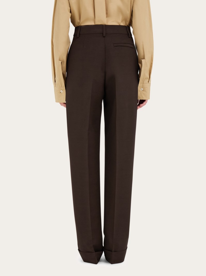 Ferragamo | Women's Turn Up Trouser - Espresso