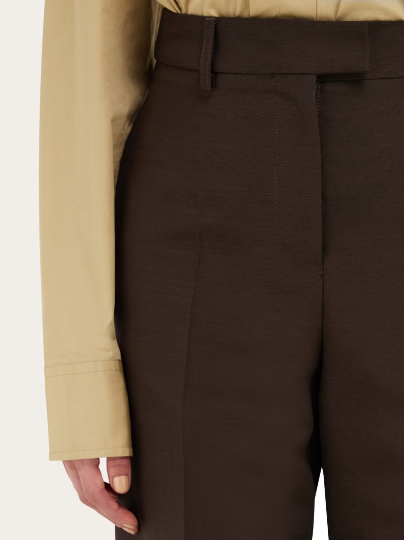 Ferragamo | Women's Turn Up Trouser - Espresso