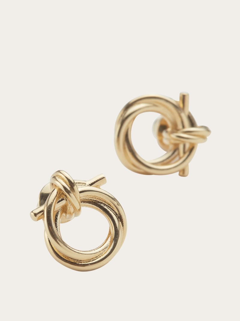 Ferragamo | Women's Twisted Gancini Earrings - Gold