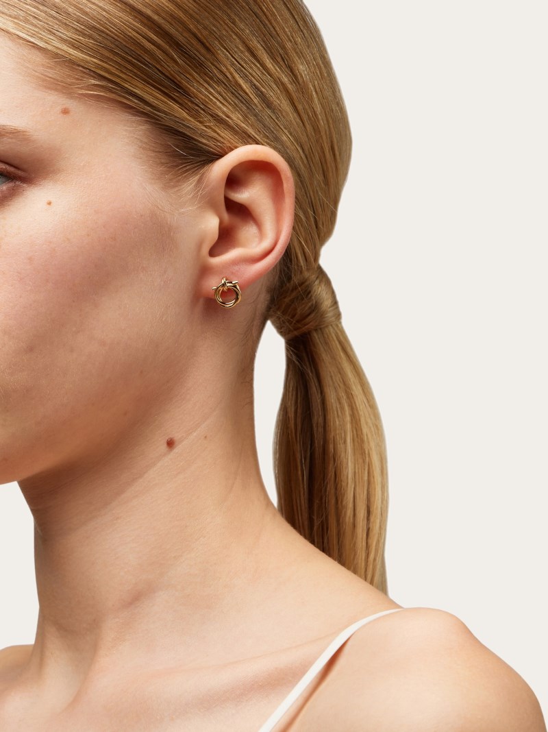 Ferragamo | Women's Twisted Gancini Earrings - Gold