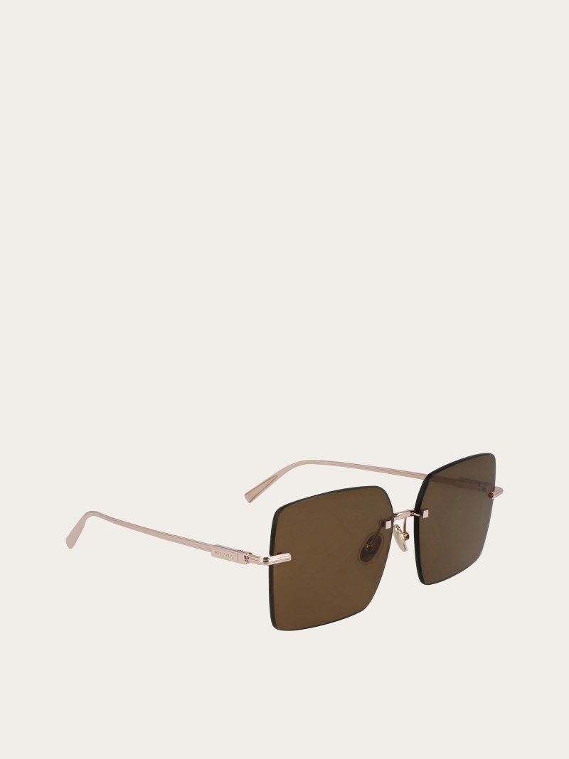 Ferragamo | Women's Sunglasses - Rose Gold/Dark Brown