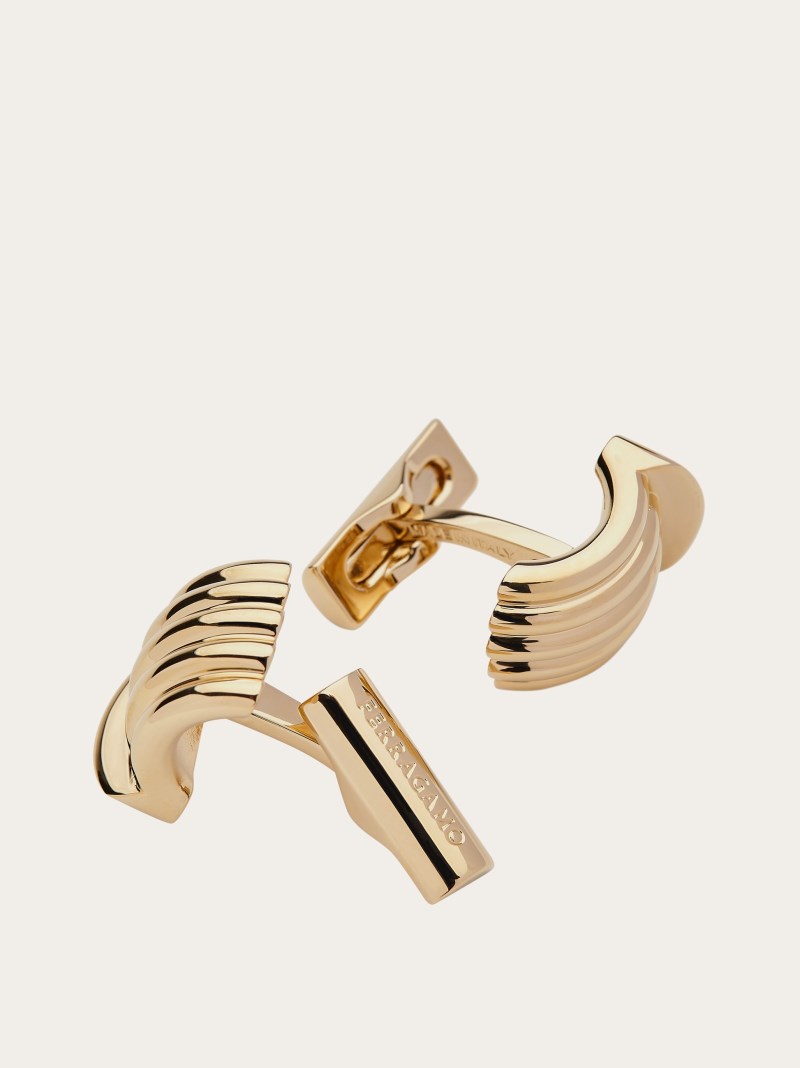 Ferragamo | Men's Cufflinks - Light Gold