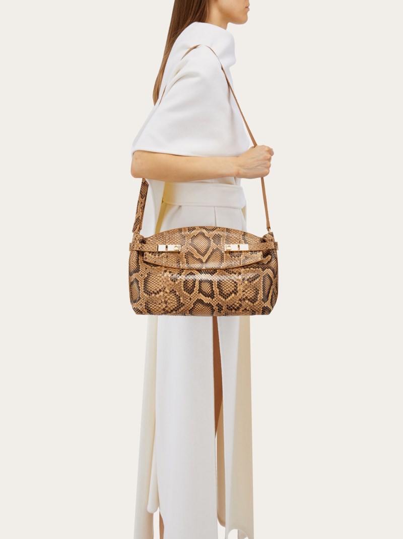 Ferragamo | Women's Hug Soft Crossbody Bag - Light Caramel
