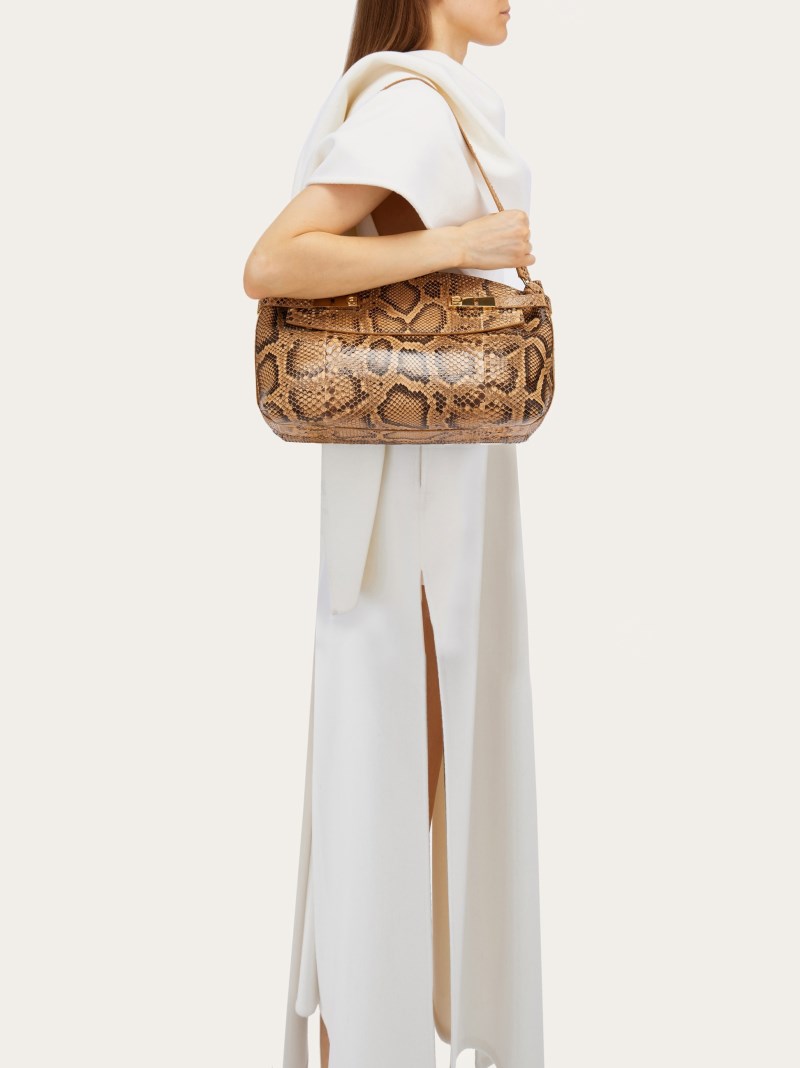 Ferragamo | Women's Hug Soft Crossbody Bag - Light Caramel