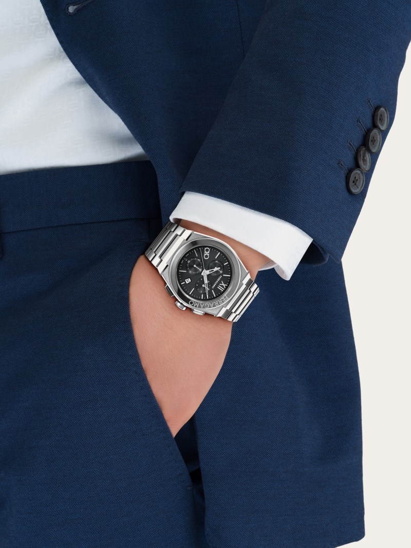 Ferragamo | Men's Vega Chrono Watch - Stainless Steel/Black