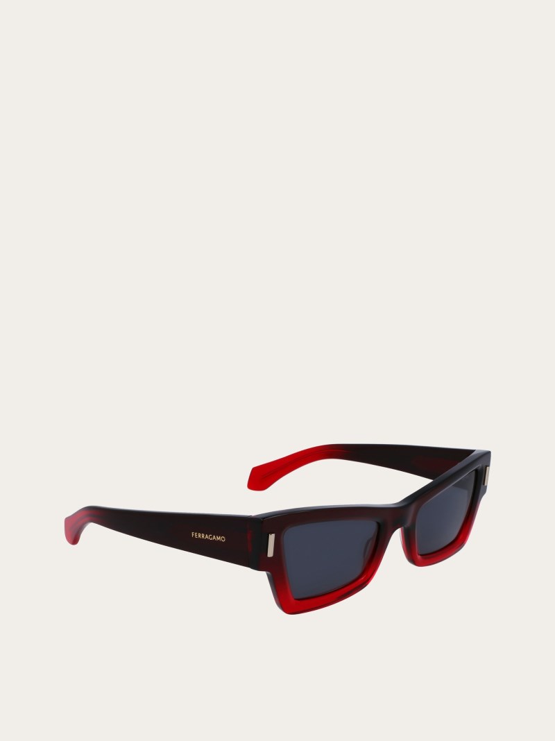 Ferragamo | Women's Sunglasses - Transparent Red/Grey