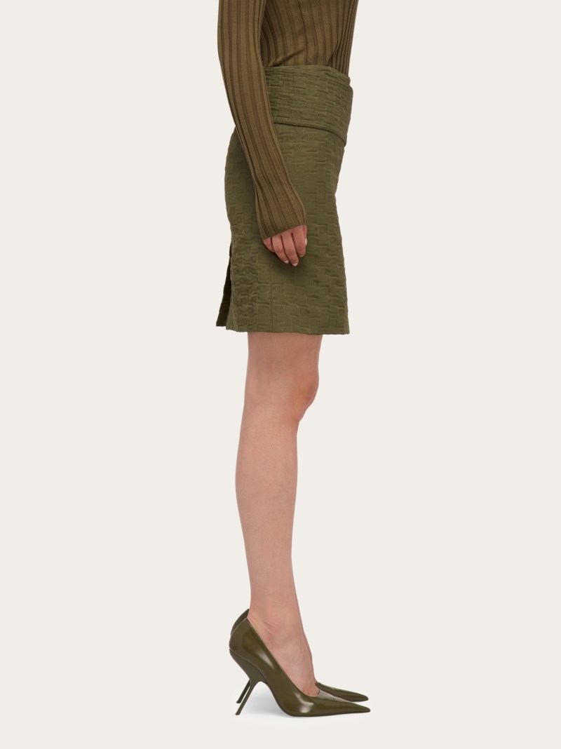 Ferragamo | Women's Monogram Skirt - Olive Green