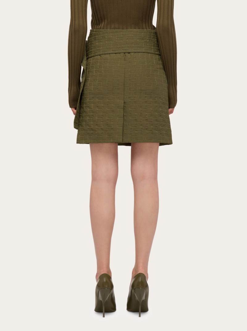 Ferragamo | Women's Monogram Skirt - Olive Green