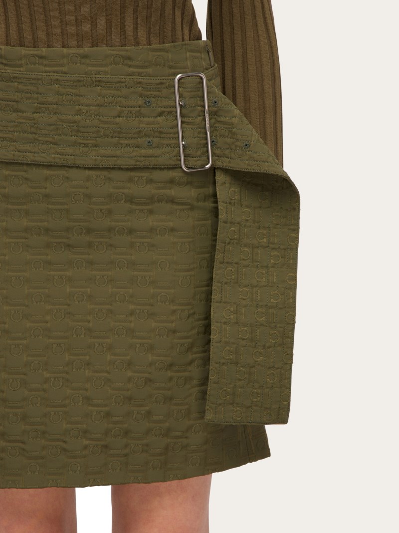 Ferragamo | Women's Monogram Skirt - Olive Green