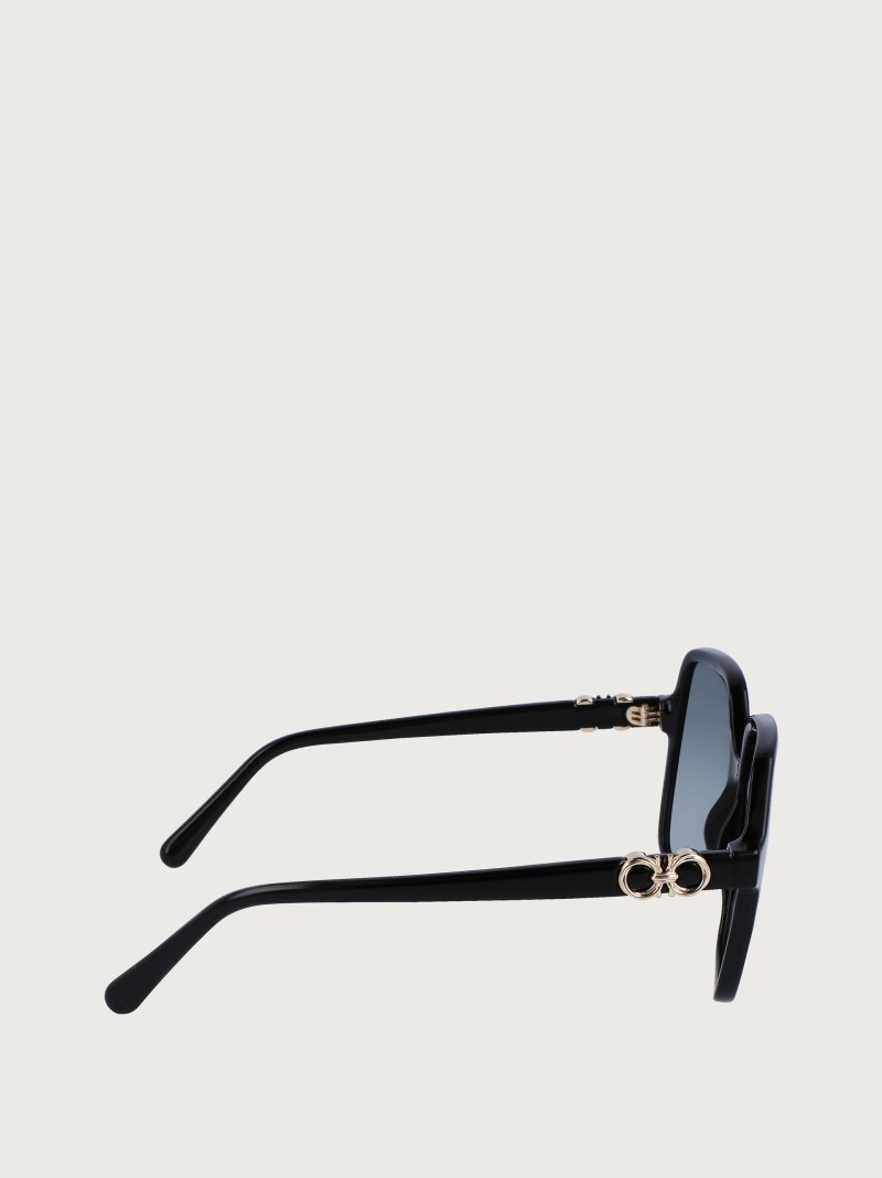 Ferragamo | Women's Sunglasses - Black/Gradient Blue