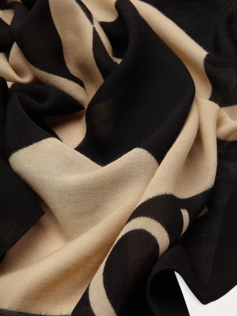 Ferragamo | Men's Maxi-Logo Stole - Black/Stone Grey