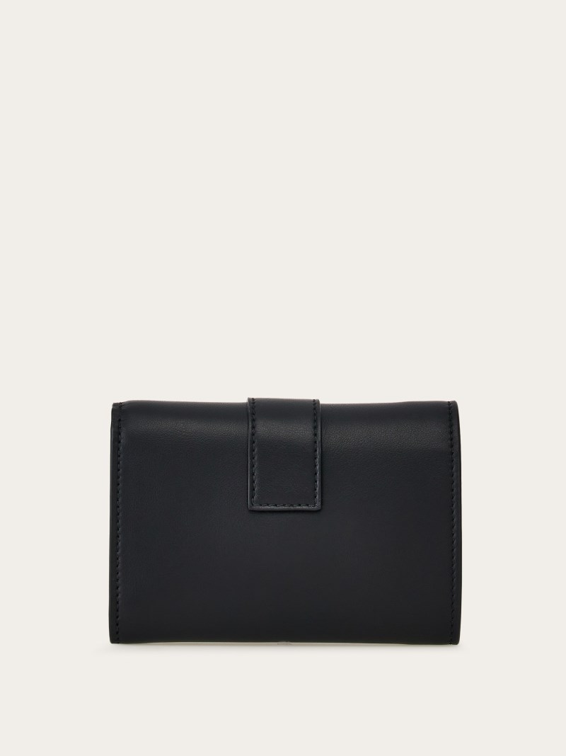 Ferragamo | Women's Hug Compact Two-Tone Wallet - Black/Nylund Pink