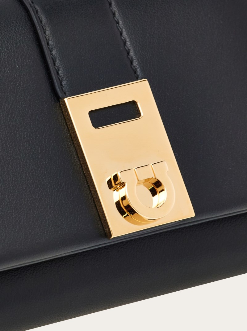 Ferragamo | Women's Hug Compact Two-Tone Wallet - Black/Nylund Pink