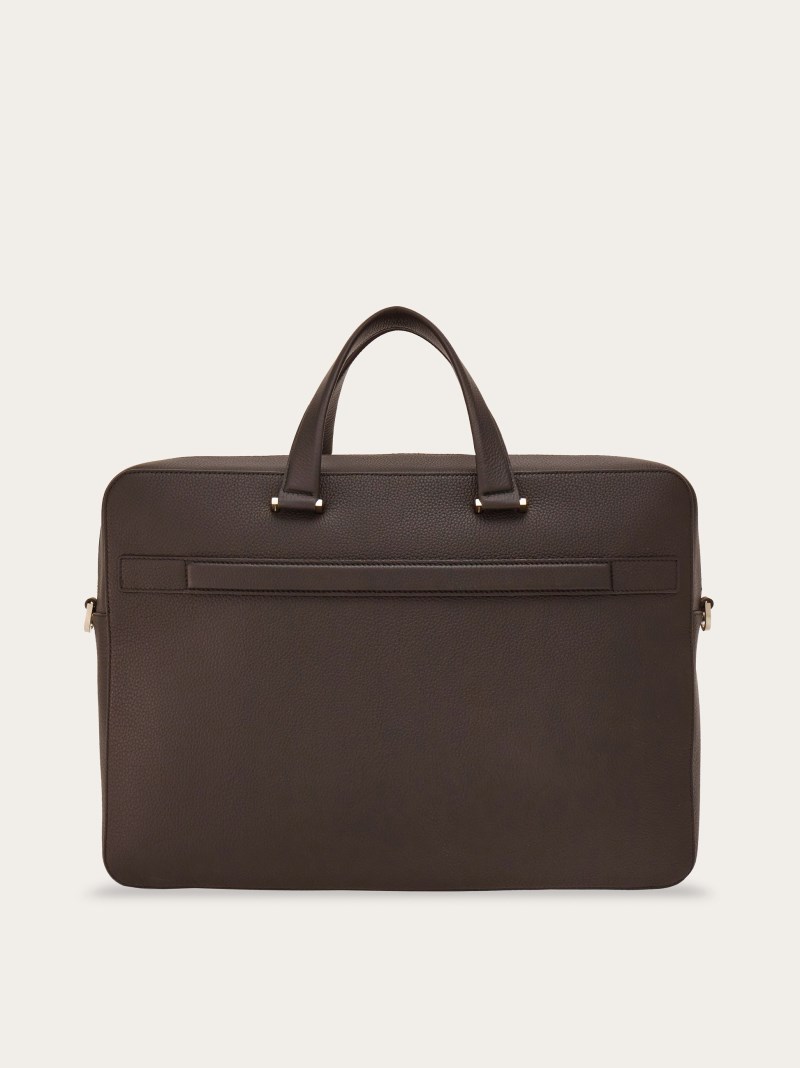 Ferragamo | Men's Embossed Gancini Business Bag - Testa Di Moro