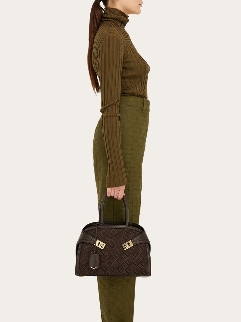 Ferragamo | Women's Hug Monogram Handbag - Espresso