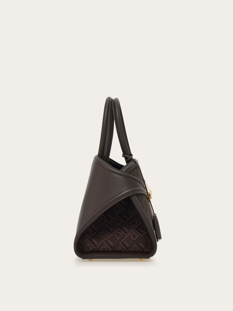 Ferragamo | Women's Hug Monogram Handbag - Espresso