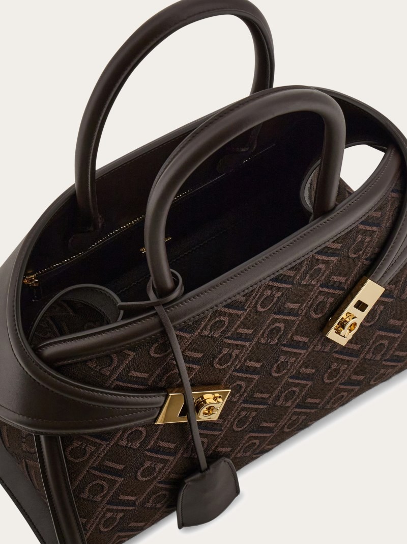 Ferragamo | Women's Hug Monogram Handbag - Espresso