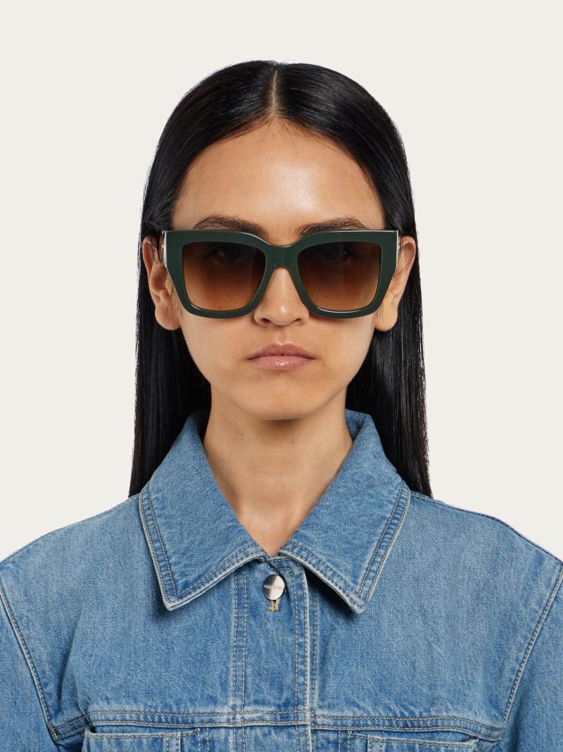 Ferragamo | Women's Sunglasses - Dark Green