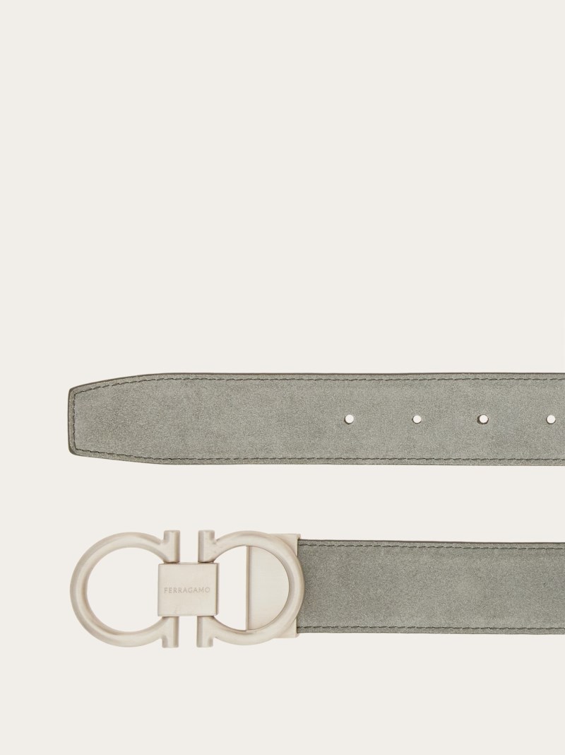 Ferragamo | Men's Adjustable Gancini Belt - Ash Grey