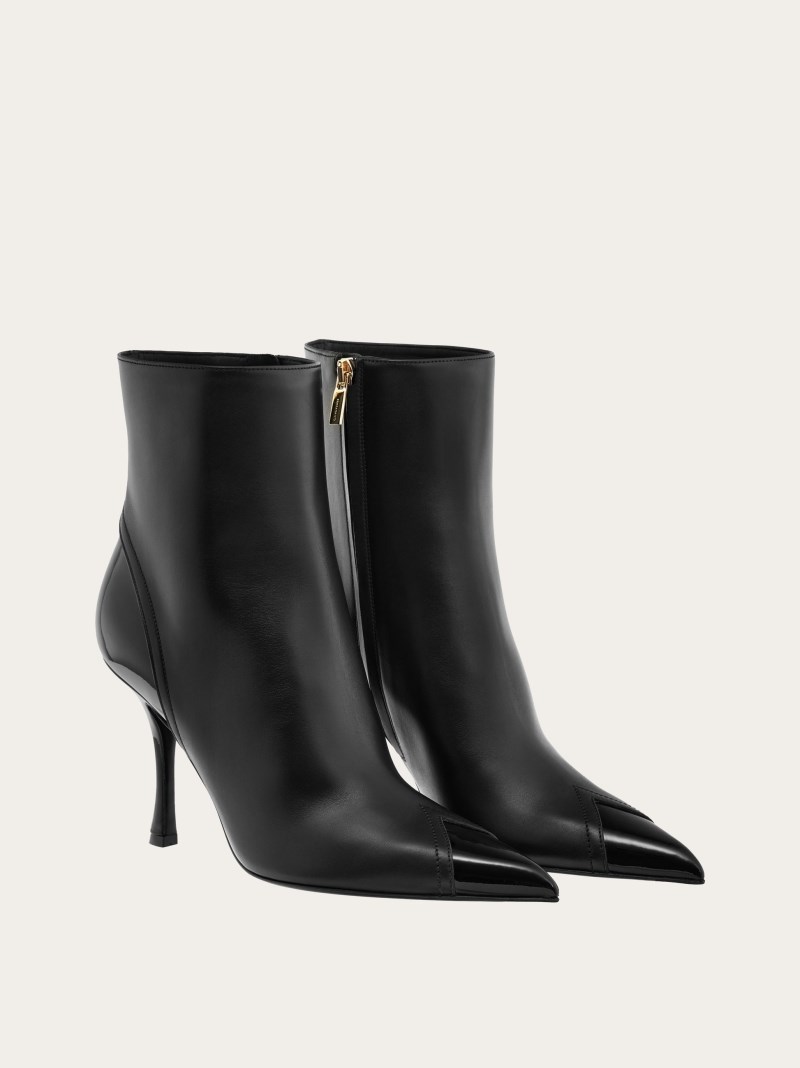 Ferragamo | Women's Ankle Boot With Inlays - Black