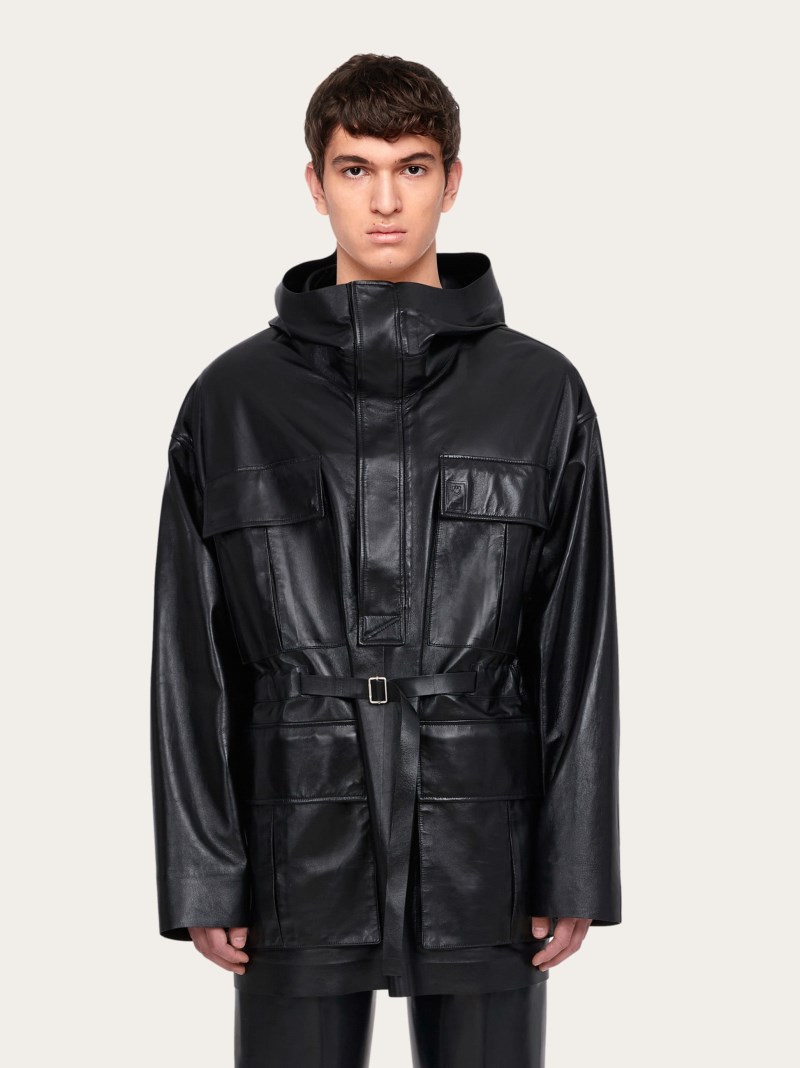Ferragamo | Men's Nappa Parka - Black