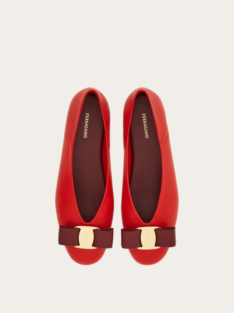 Ferragamo | Women's Vara Bow Ballet Flat - Flame Red