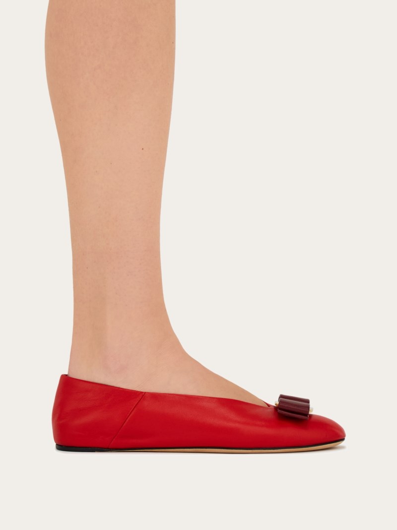 Ferragamo | Women's Vara Bow Ballet Flat - Flame Red