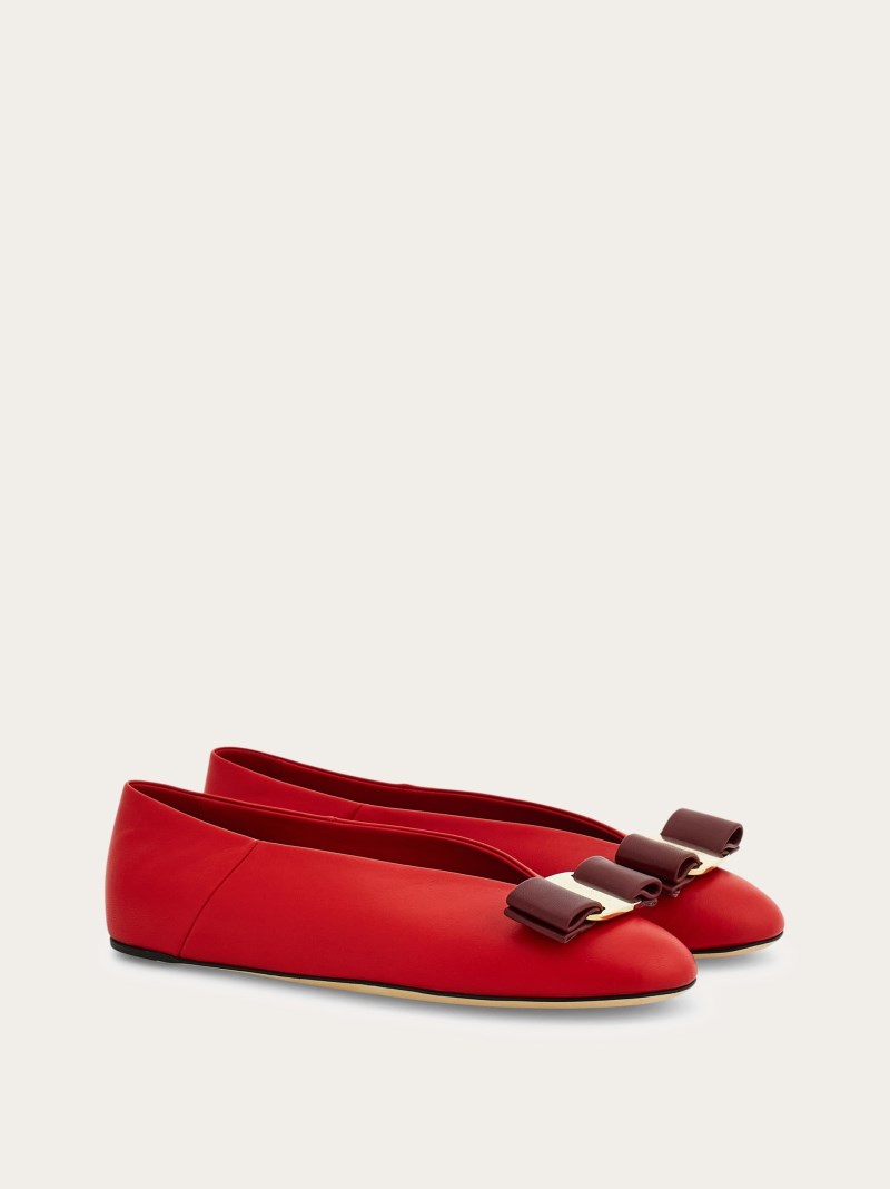 Ferragamo | Women's Vara Bow Ballet Flat - Flame Red
